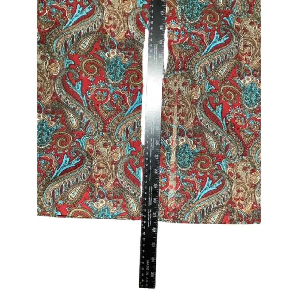Vibrant Paisley Midi Skirt with intricate red /turquoise beading 
Sz: large - Picture 6 of 6